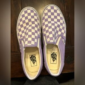 Purple checkered Slip on